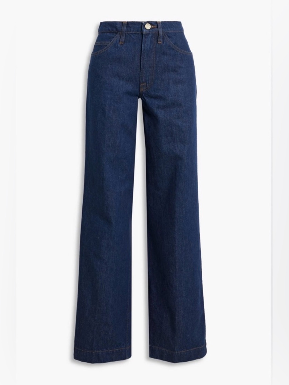 Frame Denim Wide-Leg Flare Jeans in Dark Blue